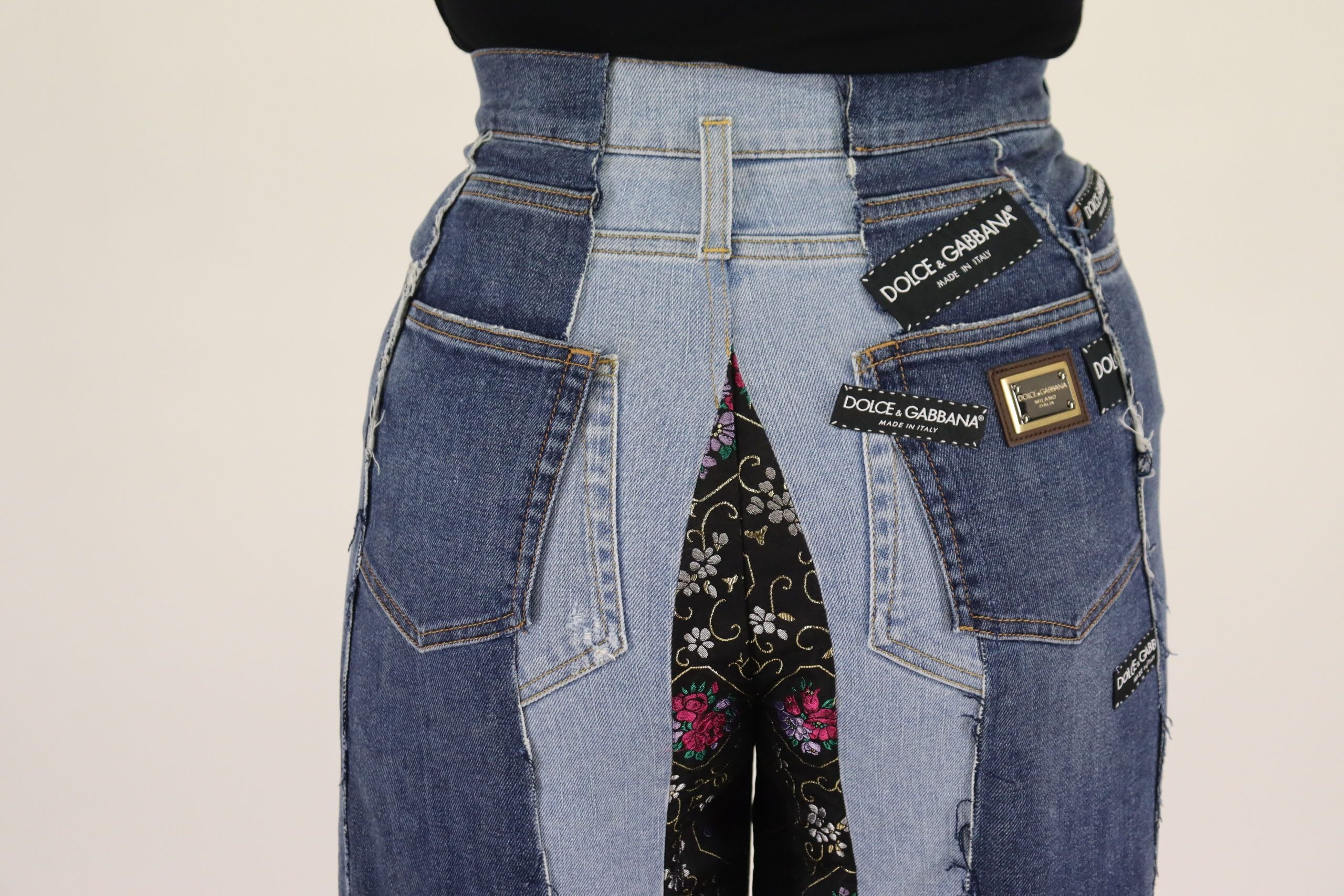 Dolce &amp; Gabbana High-Waist-Jeans in Mehrfarbig mit weitem Schnitt