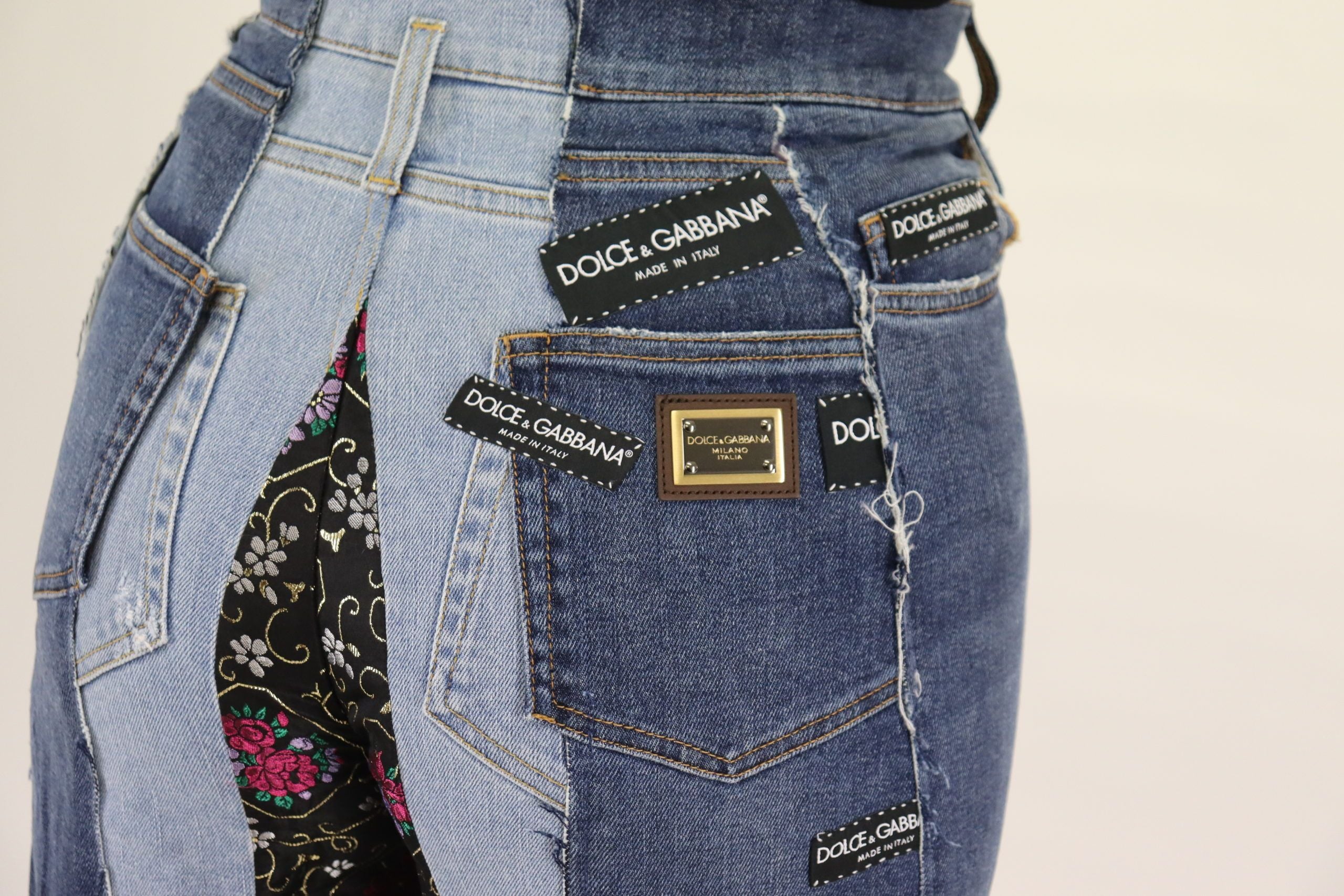 Dolce &amp; Gabbana High-Waist-Jeans in Mehrfarbig mit weitem Schnitt