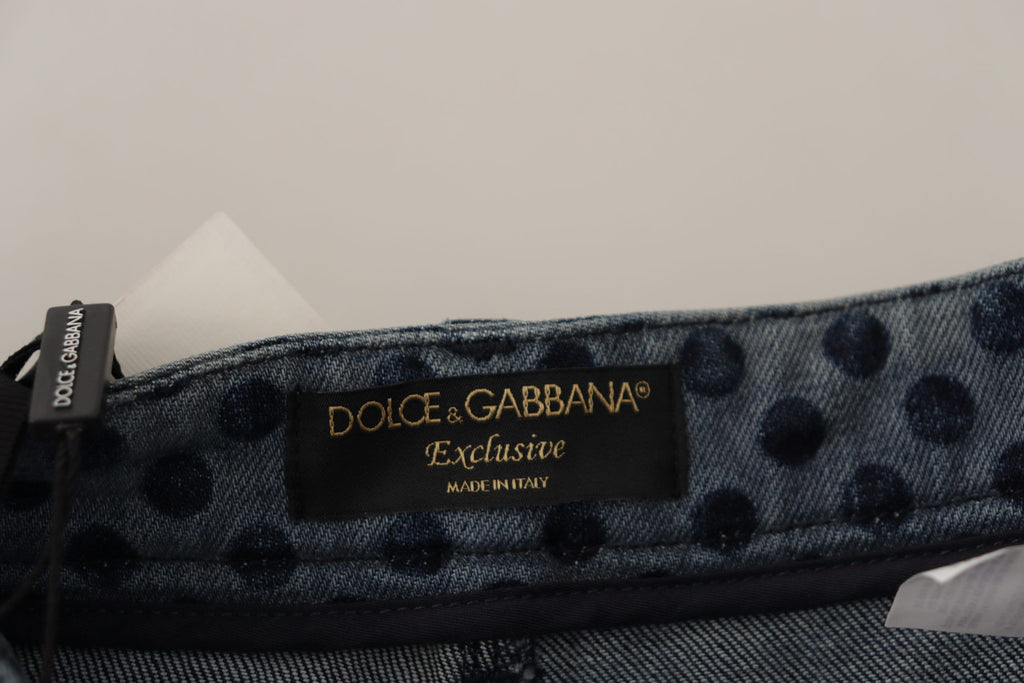 Dolce &amp; Gabbana Elegante Skinny Jeans mit Blumenmuster und hoher Taille