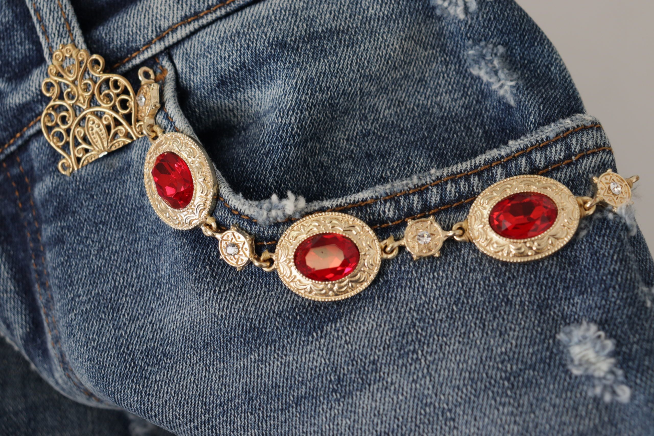 Dolce &amp; Gabbana – Designer-Skinny-Jeans mit hoher Taille in Blau