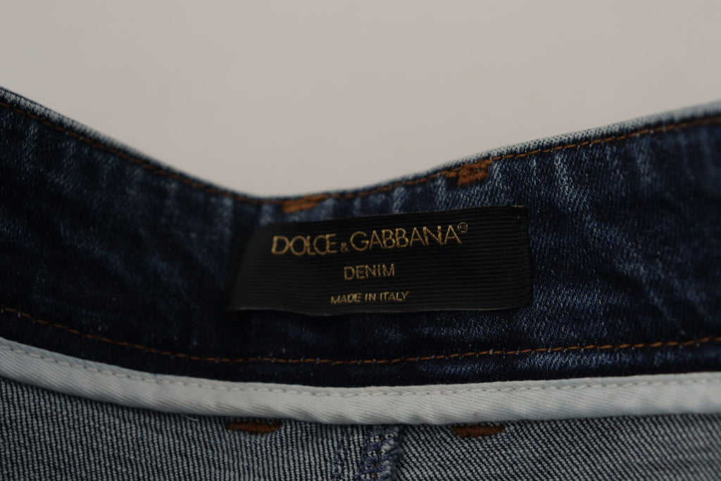 Dolce &amp; Gabbana – Designer-Skinny-Jeans mit hoher Taille in Blau
