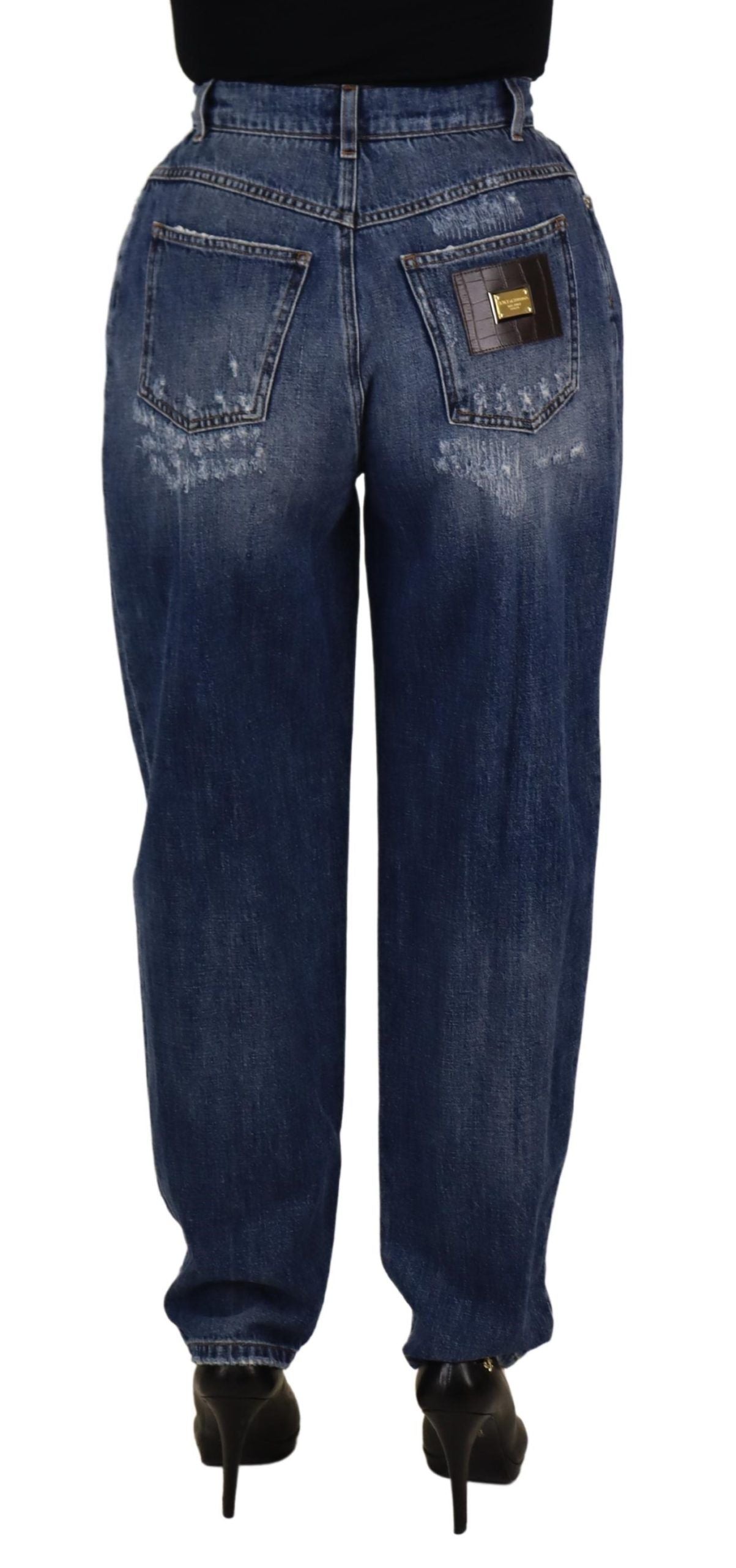 Dolce &amp; Gabbana High Waist Skinny Denim Jeans - Schickes Blau verwaschen