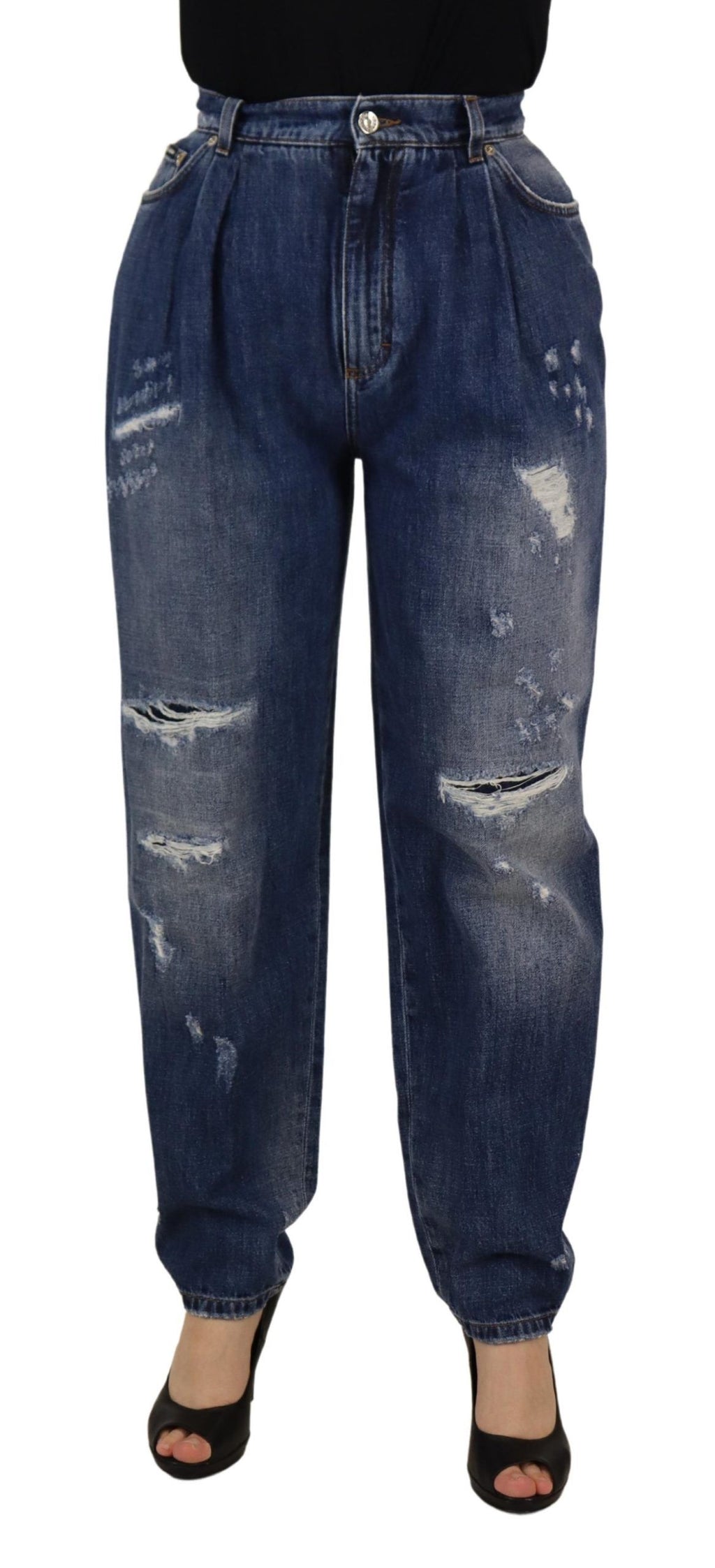 Dolce &amp; Gabbana High Waist Skinny Denim Jeans - Schickes Blau verwaschen