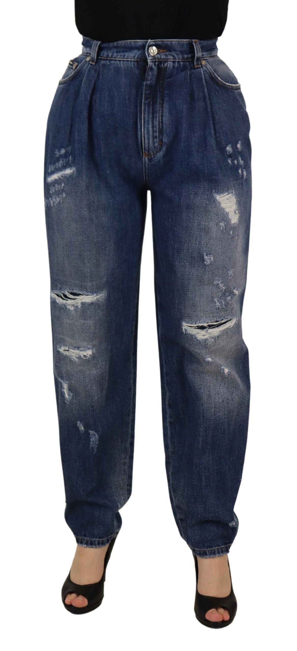 Dolce &amp; Gabbana High Waist Skinny Denim Jeans - Schickes Blau verwaschen