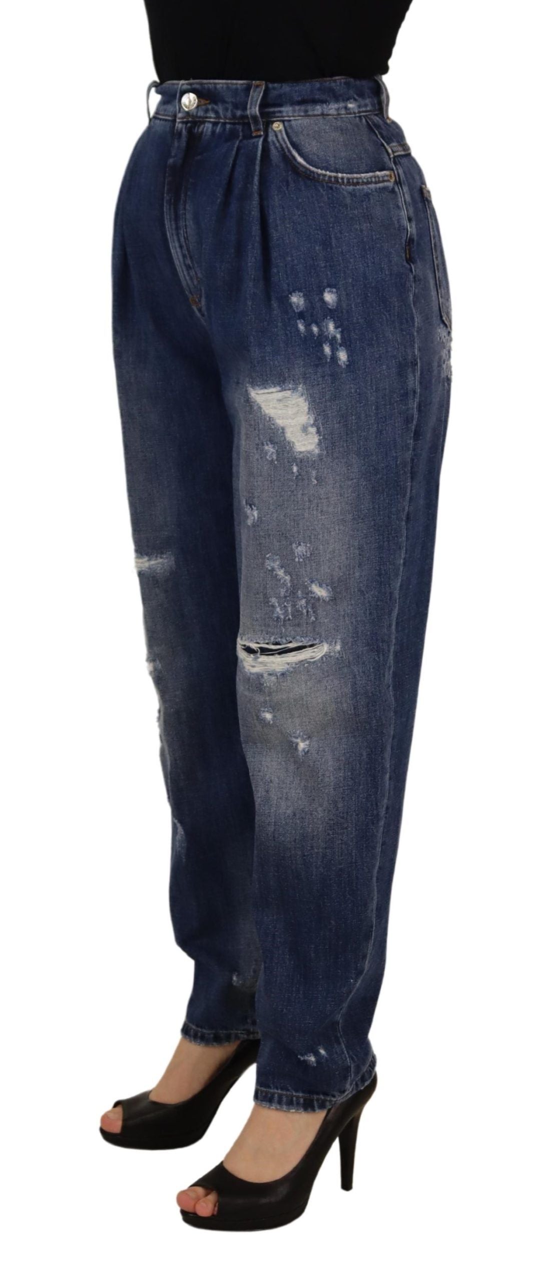 Dolce &amp; Gabbana High Waist Skinny Denim Jeans - Schickes Blau verwaschen