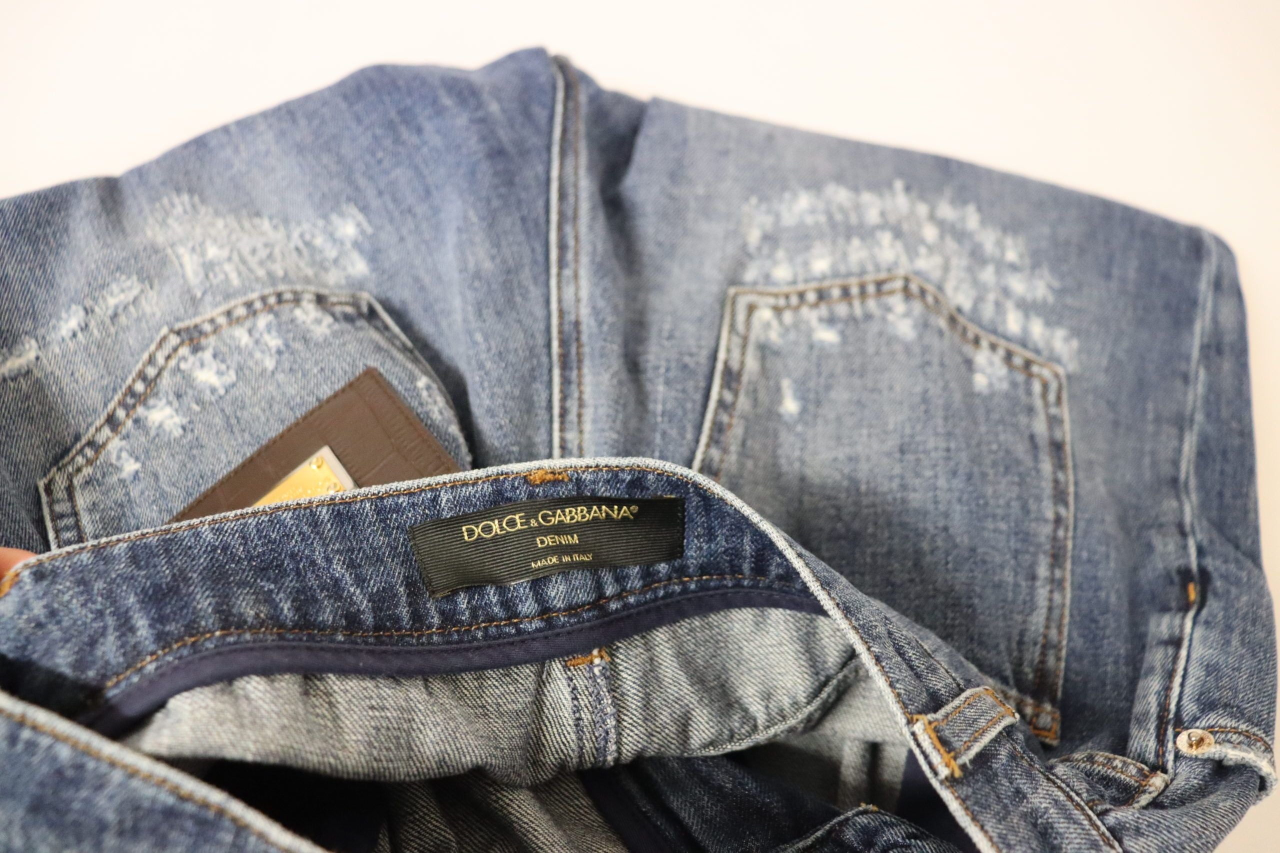 Dolce &amp; Gabbana High Waist Skinny Denim Jeans - Schickes Blau verwaschen