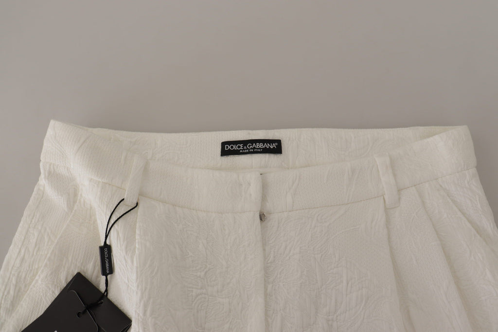 Dolce &amp; Gabbana Elegante weiße Culotte-Shorts mit hoher Taille