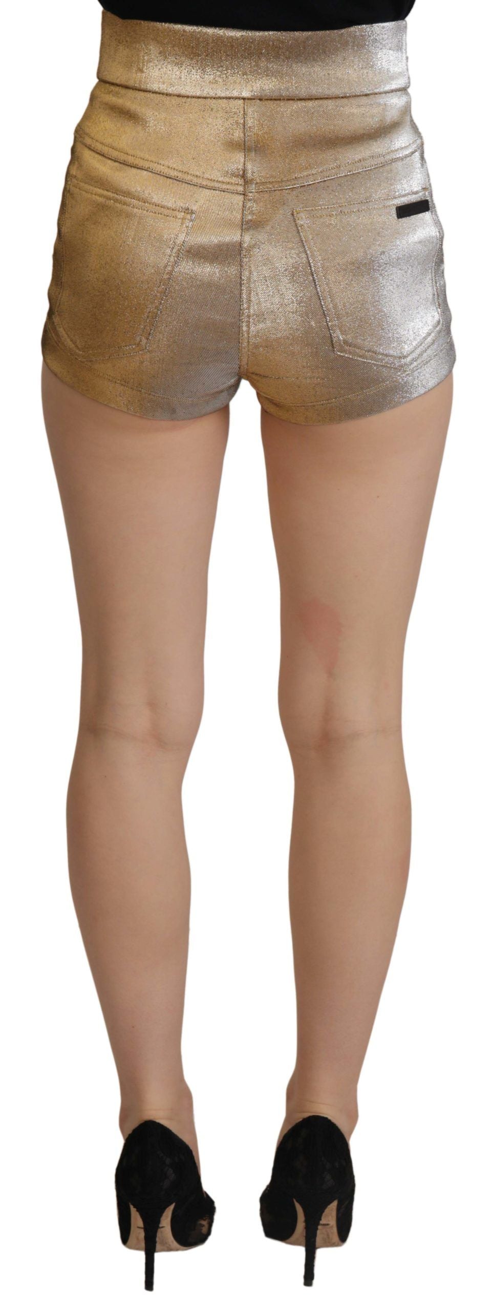 Dolce &amp; Gabbana Goldene Hotpants-Shorts mit hoher Taille