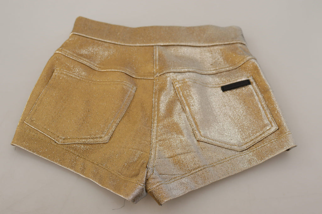 Dolce &amp; Gabbana Goldene Hotpants-Shorts mit hoher Taille