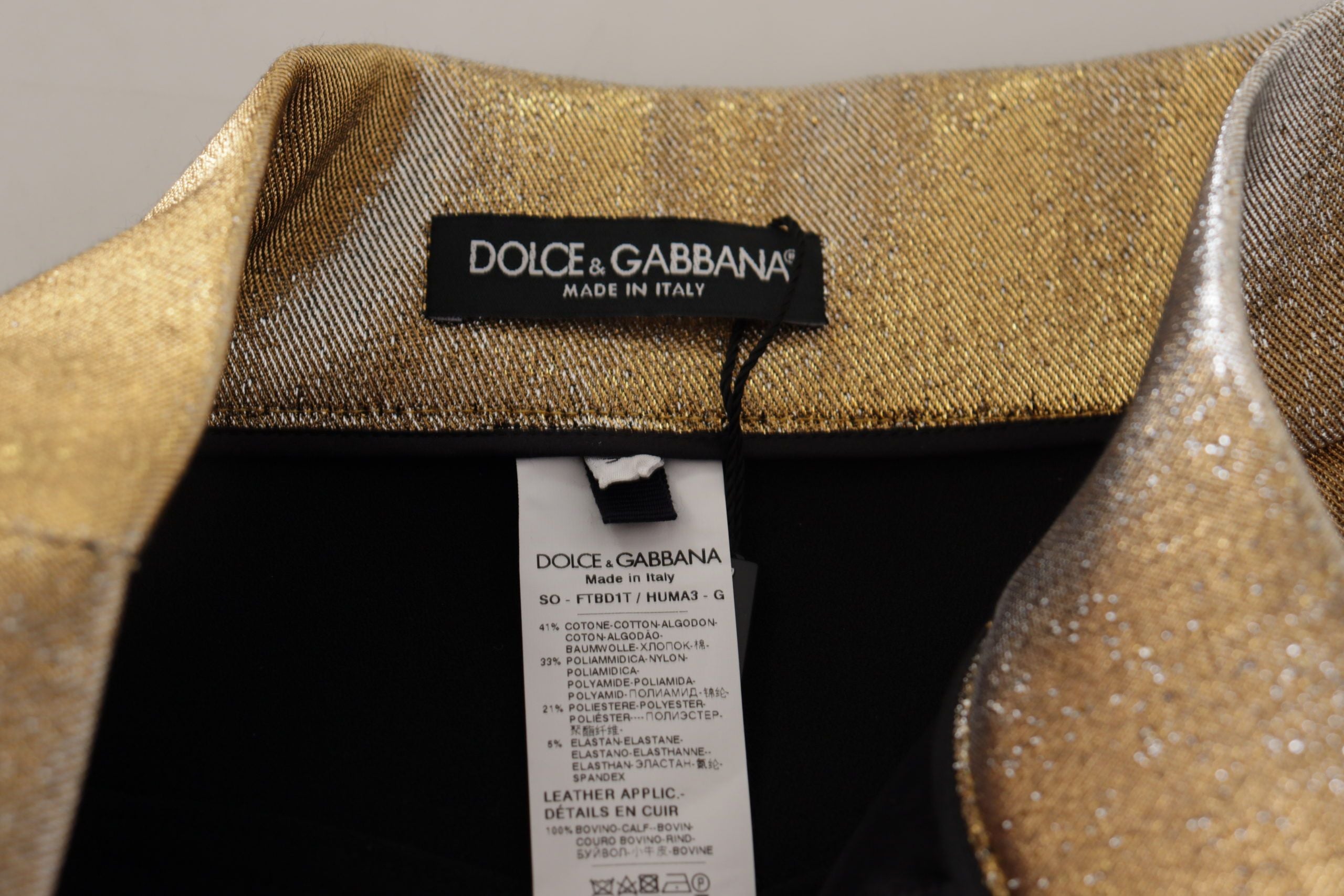 Dolce &amp; Gabbana Goldene Hotpants-Shorts mit hoher Taille