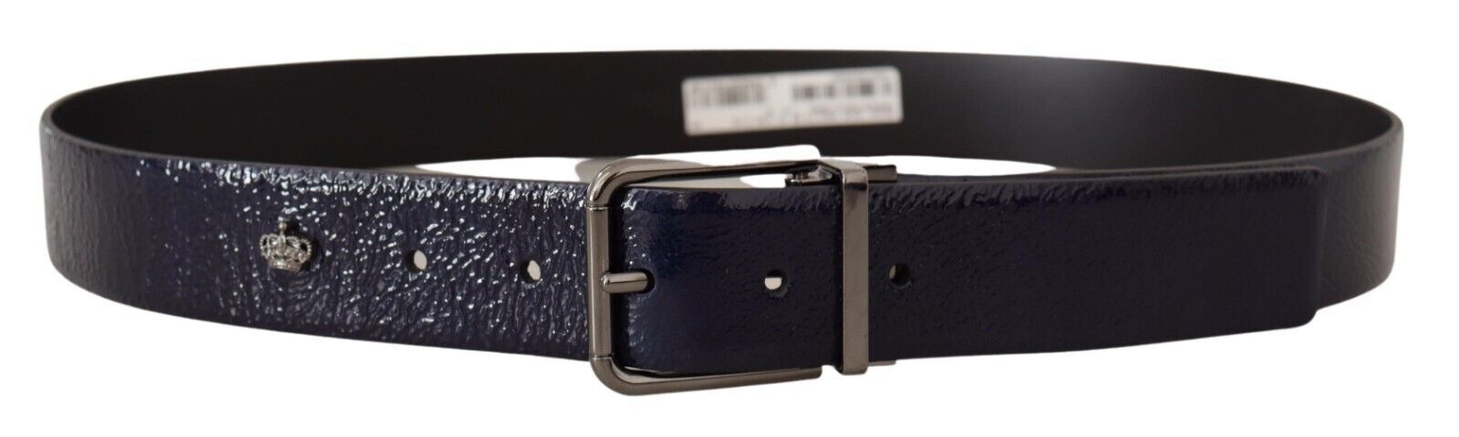 Dolce &amp; Gabbana Eleganter blauer Ledergürtel mit silberner Schnalle