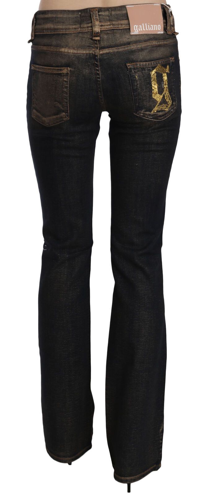 John Galliano Chic Ausgestellte Mid Waist Schwarzer Denim