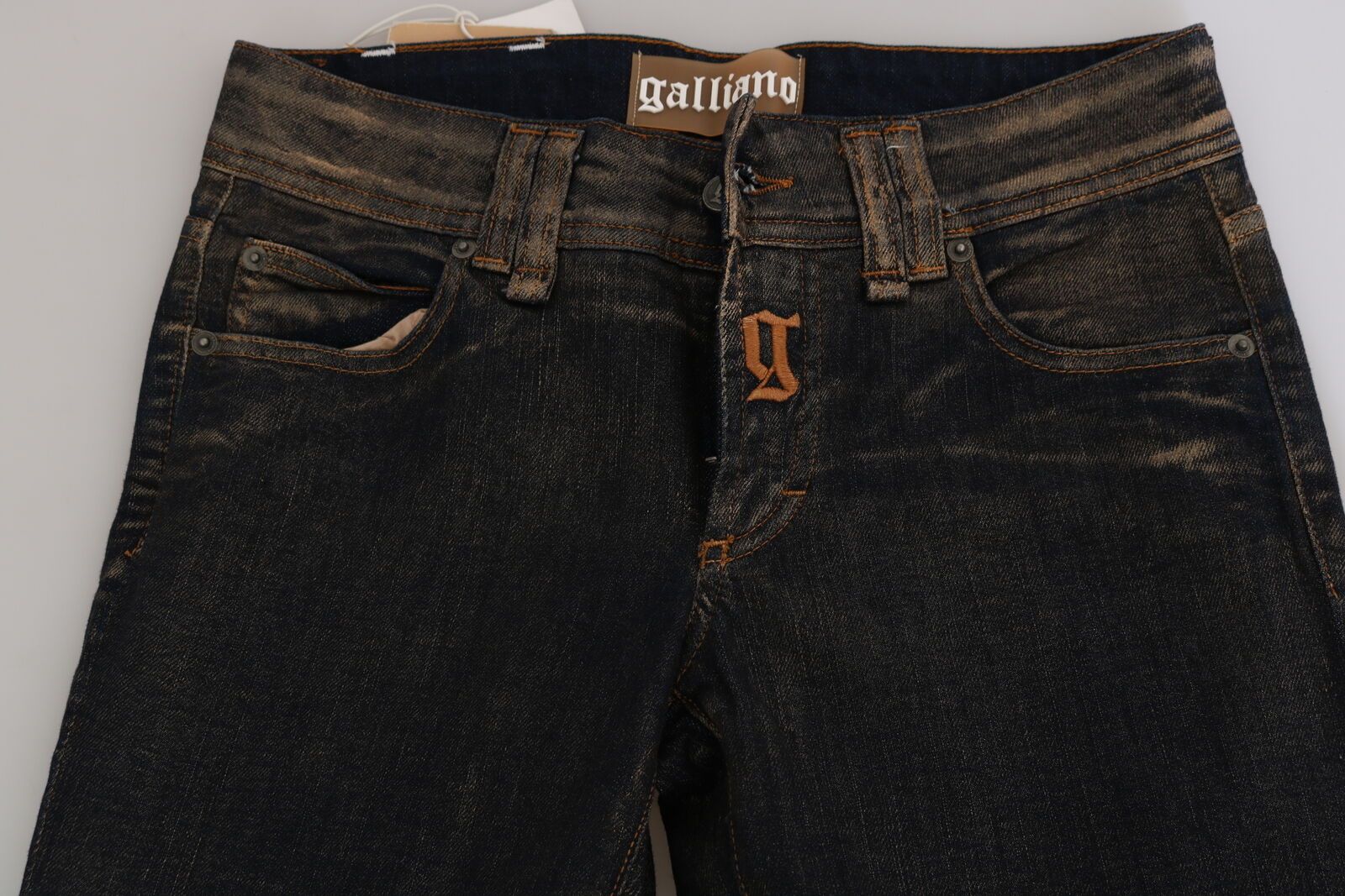 John Galliano Chic Ausgestellte Mid Waist Schwarzer Denim