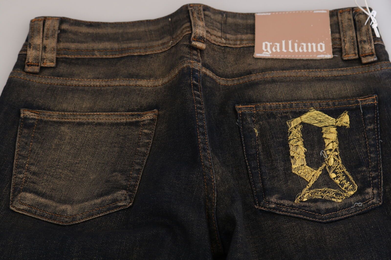 John Galliano Chic Ausgestellte Mid Waist Schwarzer Denim