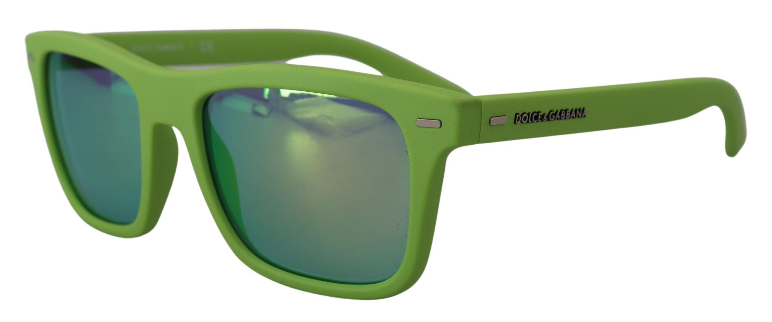 Dolce &amp; Gabbana – Schicke Sonnenbrille mit Vollrand in Säuregrün