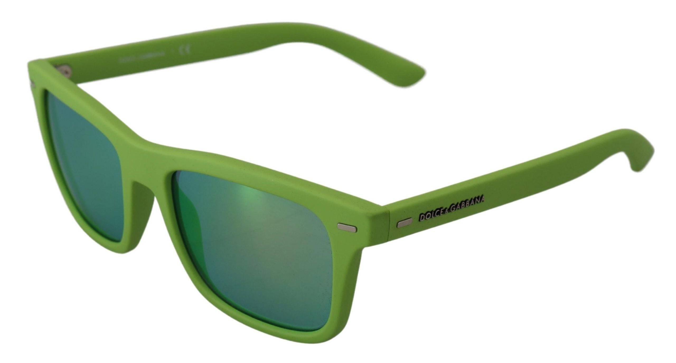 Dolce &amp; Gabbana – Schicke Sonnenbrille mit Vollrand in Säuregrün