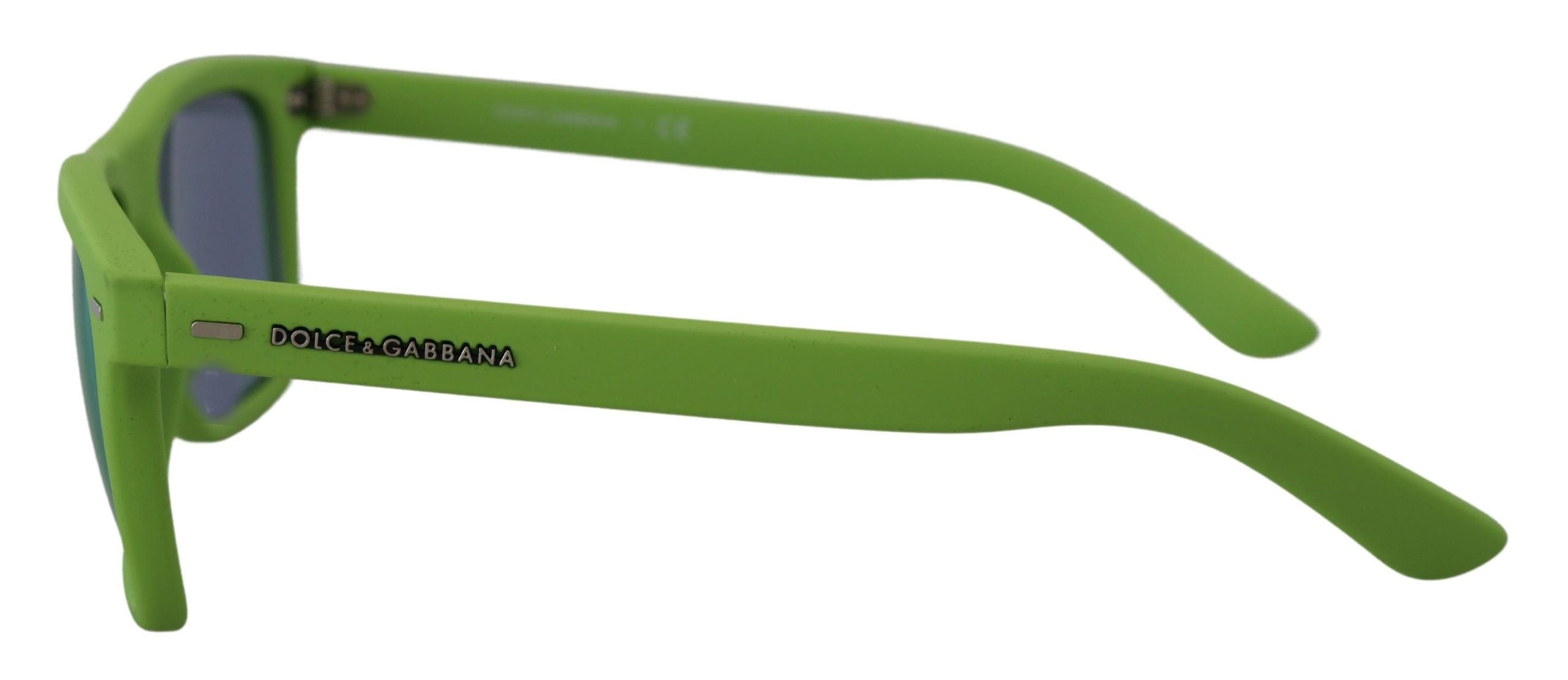 Dolce &amp; Gabbana – Schicke Sonnenbrille mit Vollrand in Säuregrün
