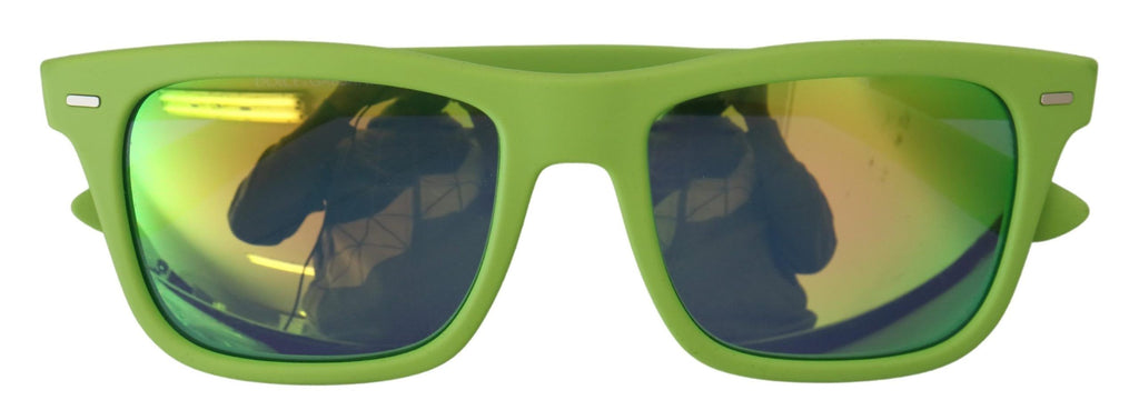 Dolce &amp; Gabbana – Schicke Sonnenbrille mit Vollrand in Säuregrün