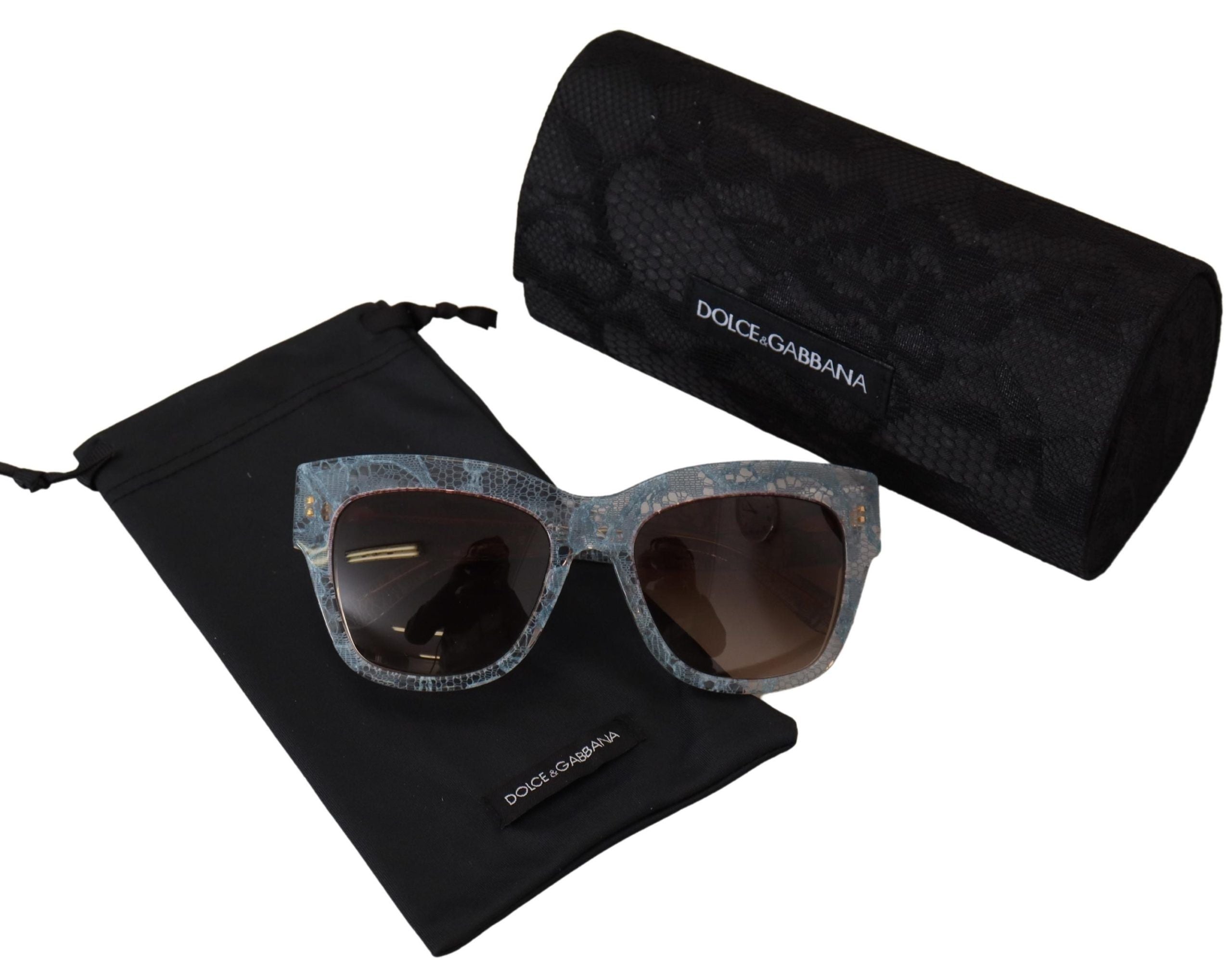 Dolce &amp; Gabbana – Elegante Sonnenbrille mit Spitzenbesatz und Farbverlauf