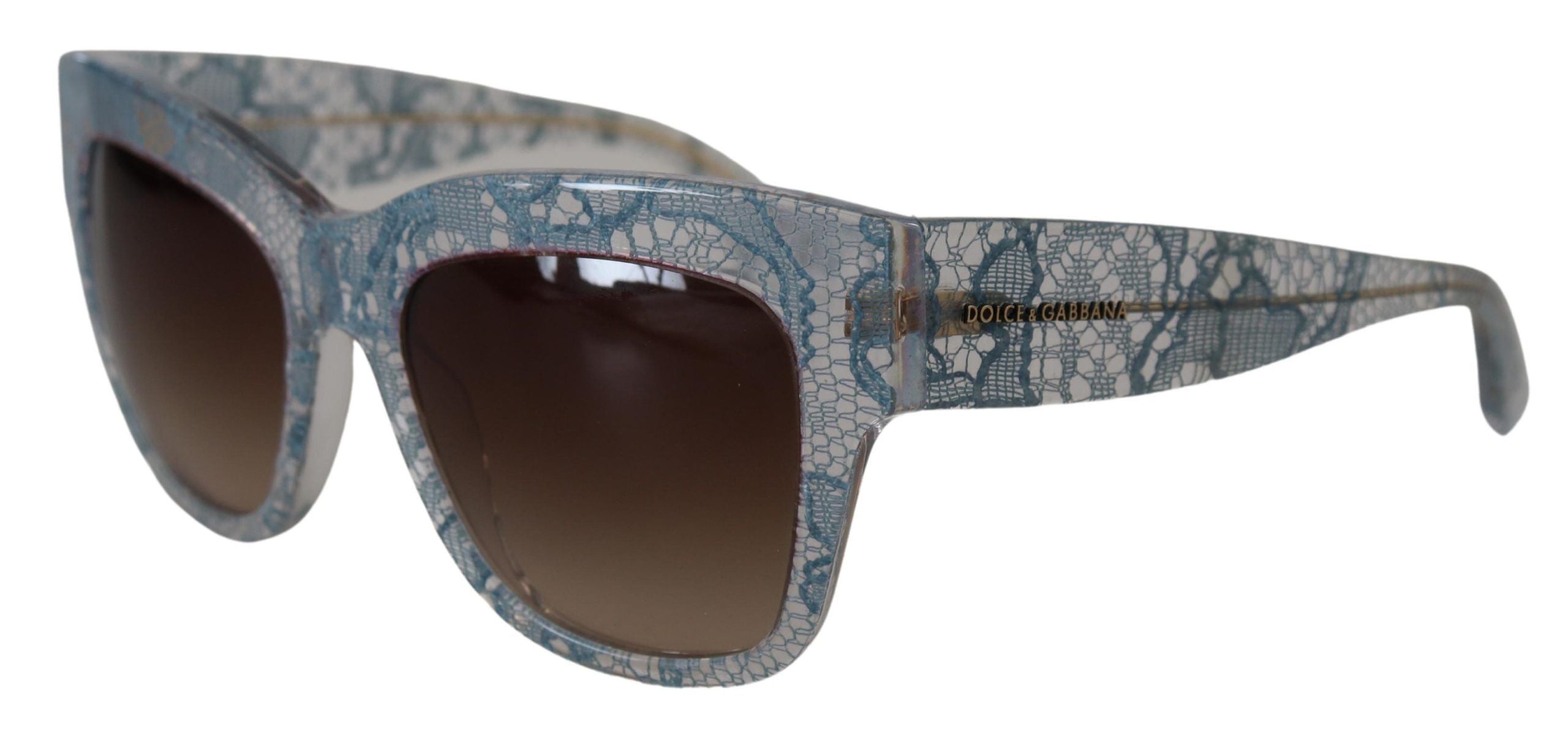 Dolce &amp; Gabbana – Elegante Sonnenbrille mit Spitzenbesatz und Farbverlauf