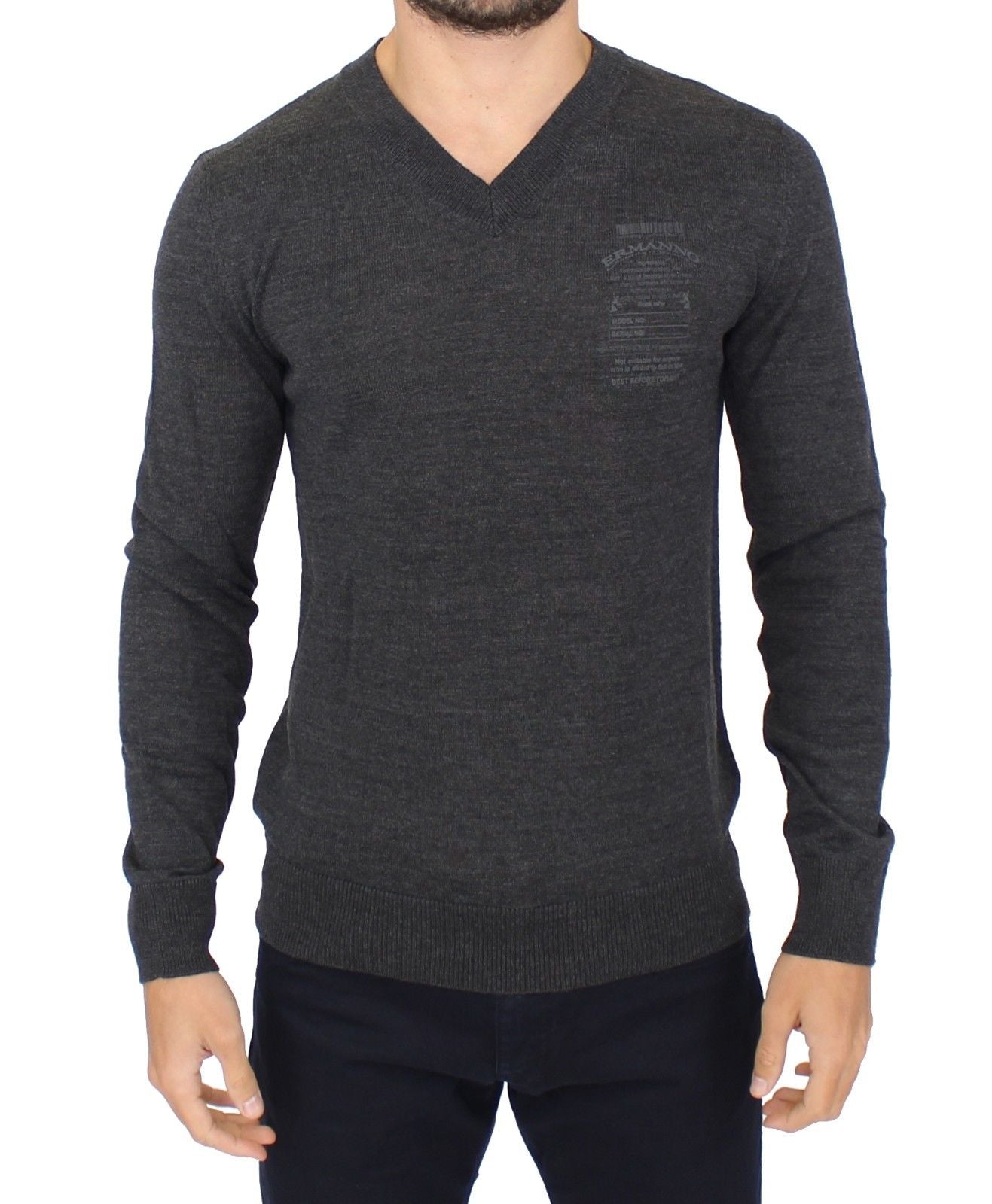 Ermanno Scervino Schicker Pullover aus Wollmischung mit V-Ausschnitt in Grau