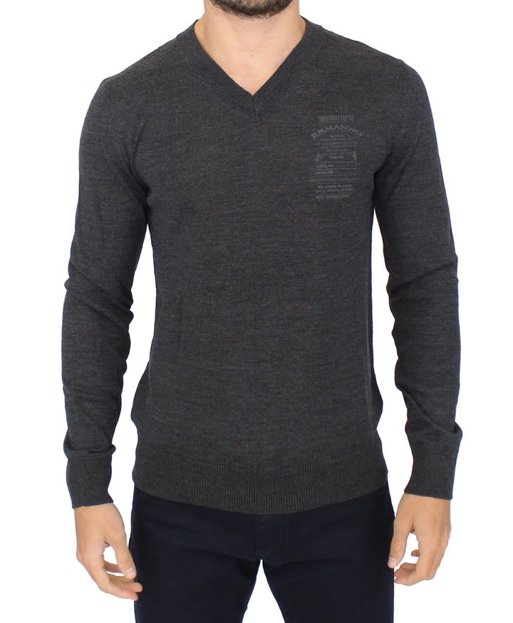 Ermanno Scervino Schicker Pullover aus Wollmischung mit V-Ausschnitt in Grau