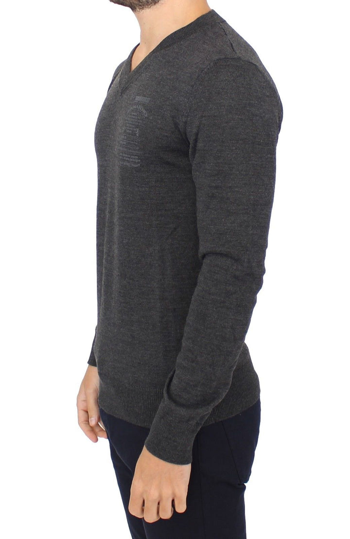Ermanno Scervino Schicker Pullover aus Wollmischung mit V-Ausschnitt in Grau