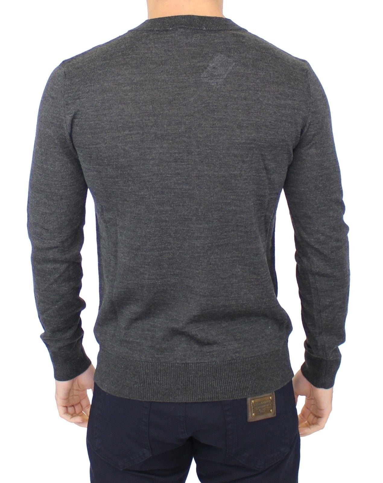 Ermanno Scervino Schicker Pullover aus Wollmischung mit V-Ausschnitt in Grau