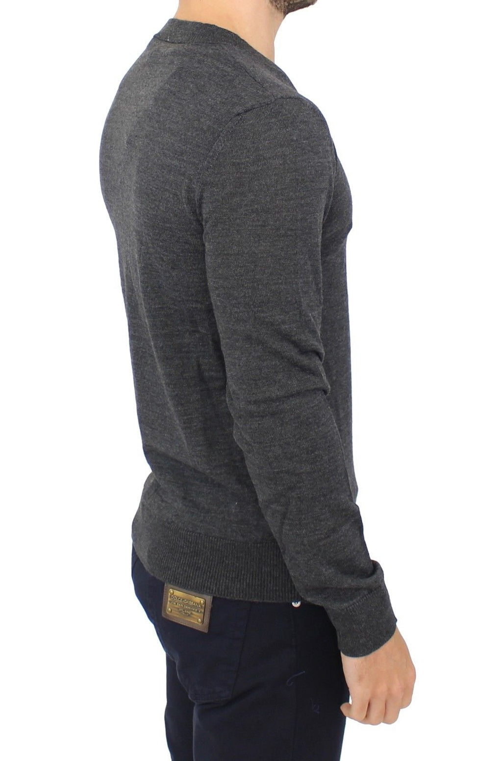 Ermanno Scervino Schicker Pullover aus Wollmischung mit V-Ausschnitt in Grau