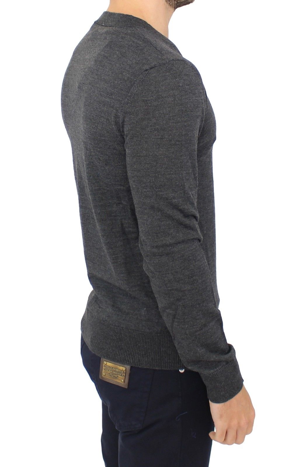Ermanno Scervino Schicker Pullover aus Wollmischung mit V-Ausschnitt in Grau