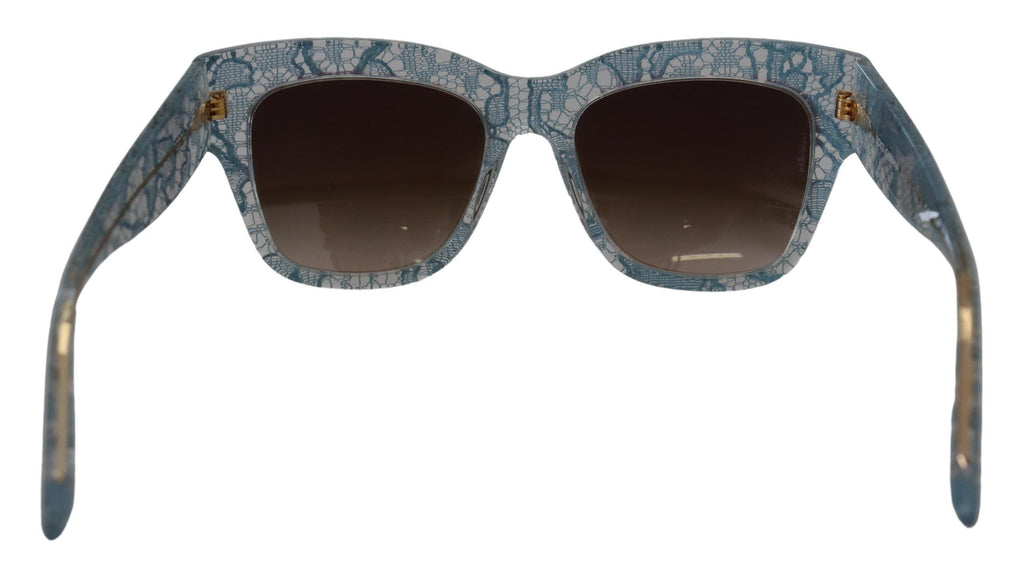 Dolce &amp; Gabbana Elegante blaue Sonnenbrille mit Spitzendetail