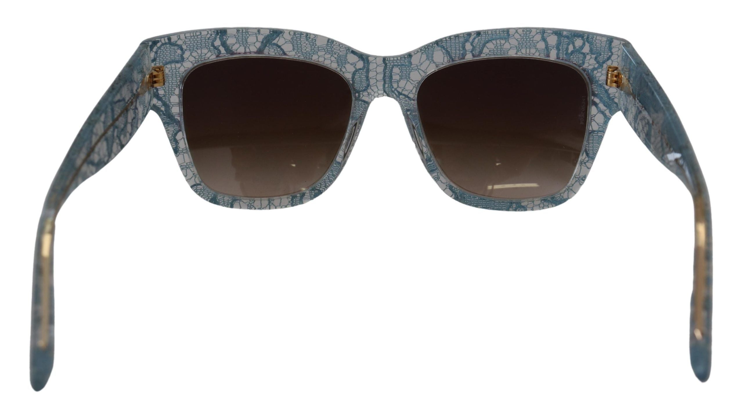 Dolce &amp; Gabbana Elegante blaue Sonnenbrille mit Spitzendetail
