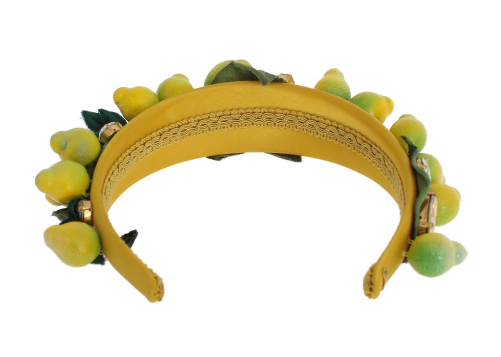 Dolce &amp; Gabbana Exquisites Seiden-Kristall-Zitronen-Stirnband-Diadem