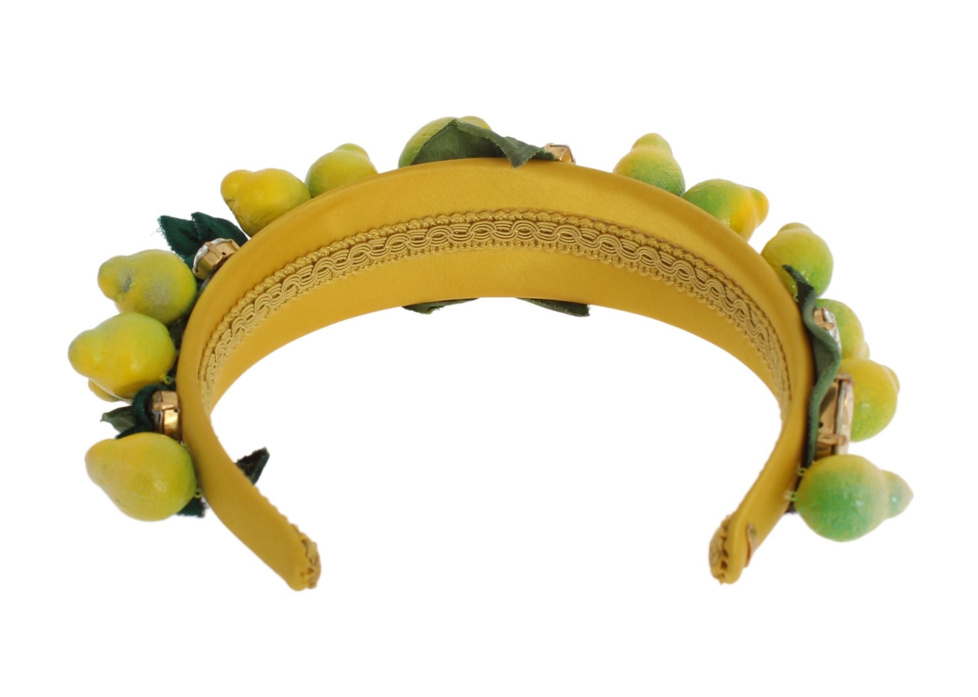 Dolce &amp; Gabbana Exquisites Seiden-Kristall-Zitronen-Stirnband-Diadem