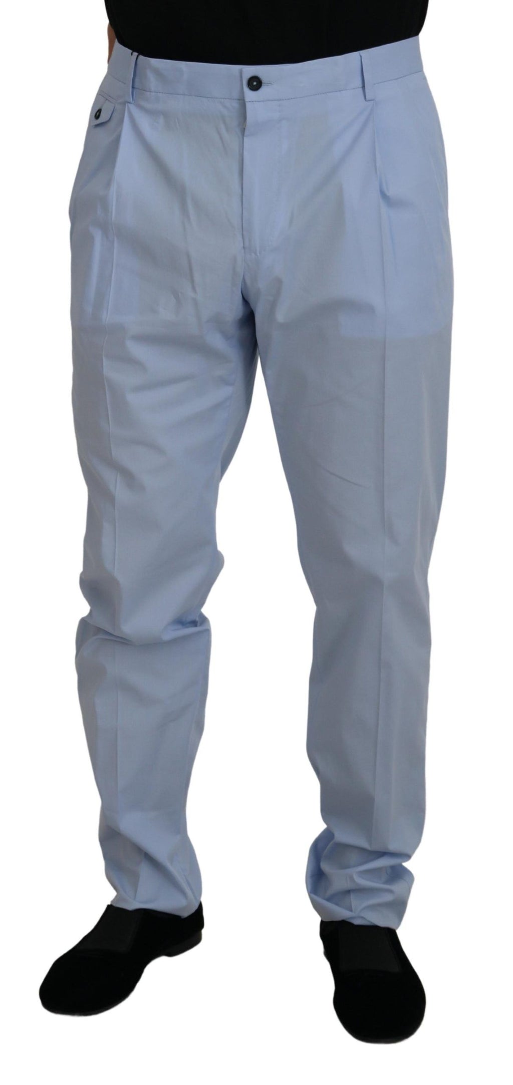 Dolce &amp; Gabbana – Elegante, schmal geschnittene Chinos in Hellblau