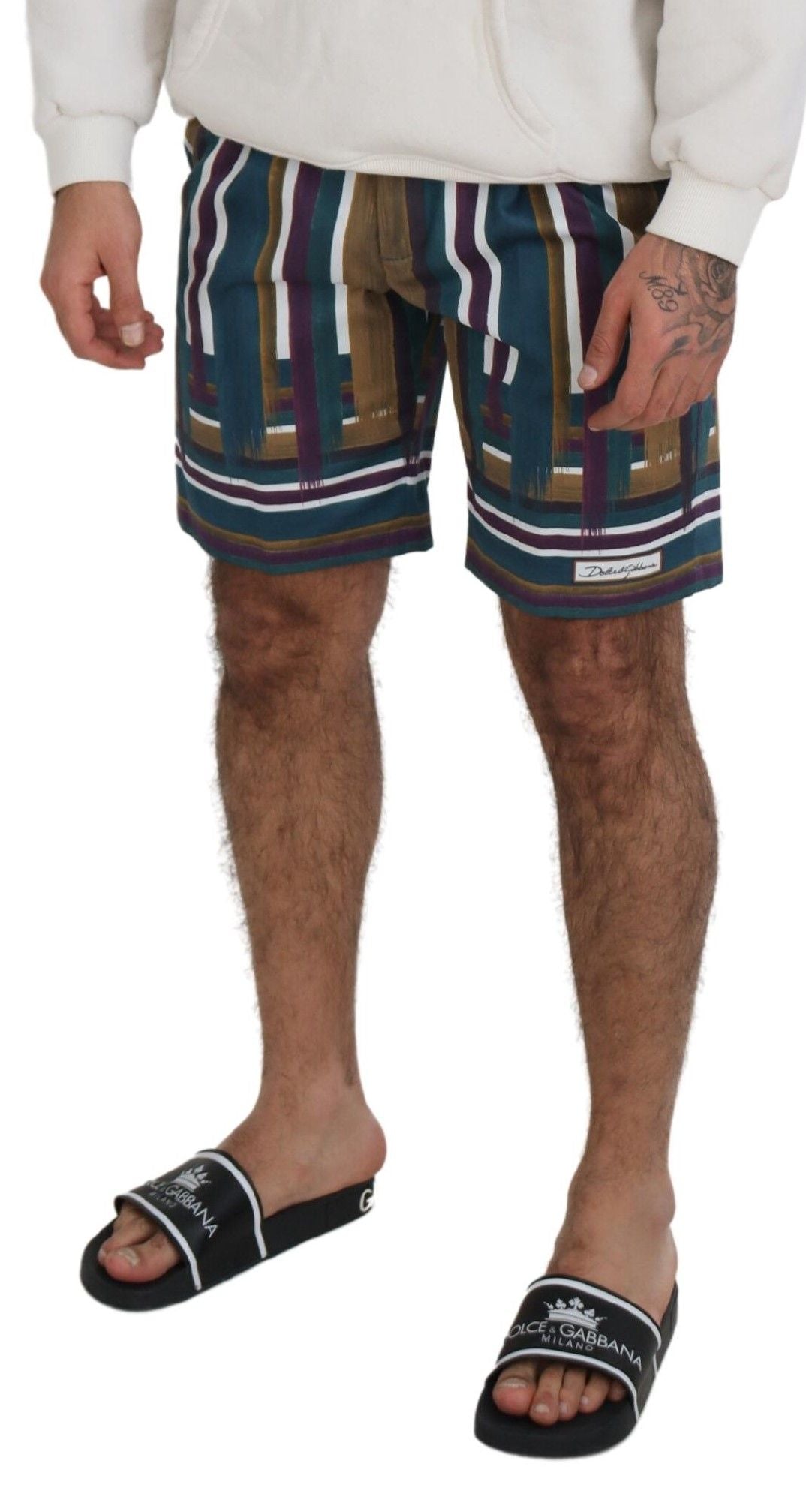 Dolce &amp; Gabbana Chic Mehrfarbige Chino-Shorts – Normale Passform
