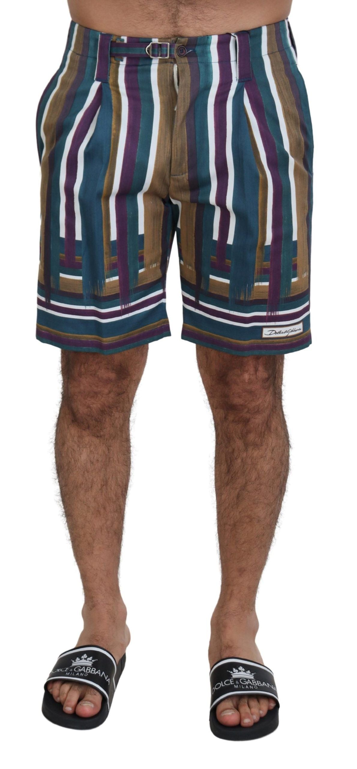 Dolce &amp; Gabbana Chic Mehrfarbige Chino-Shorts – Normale Passform