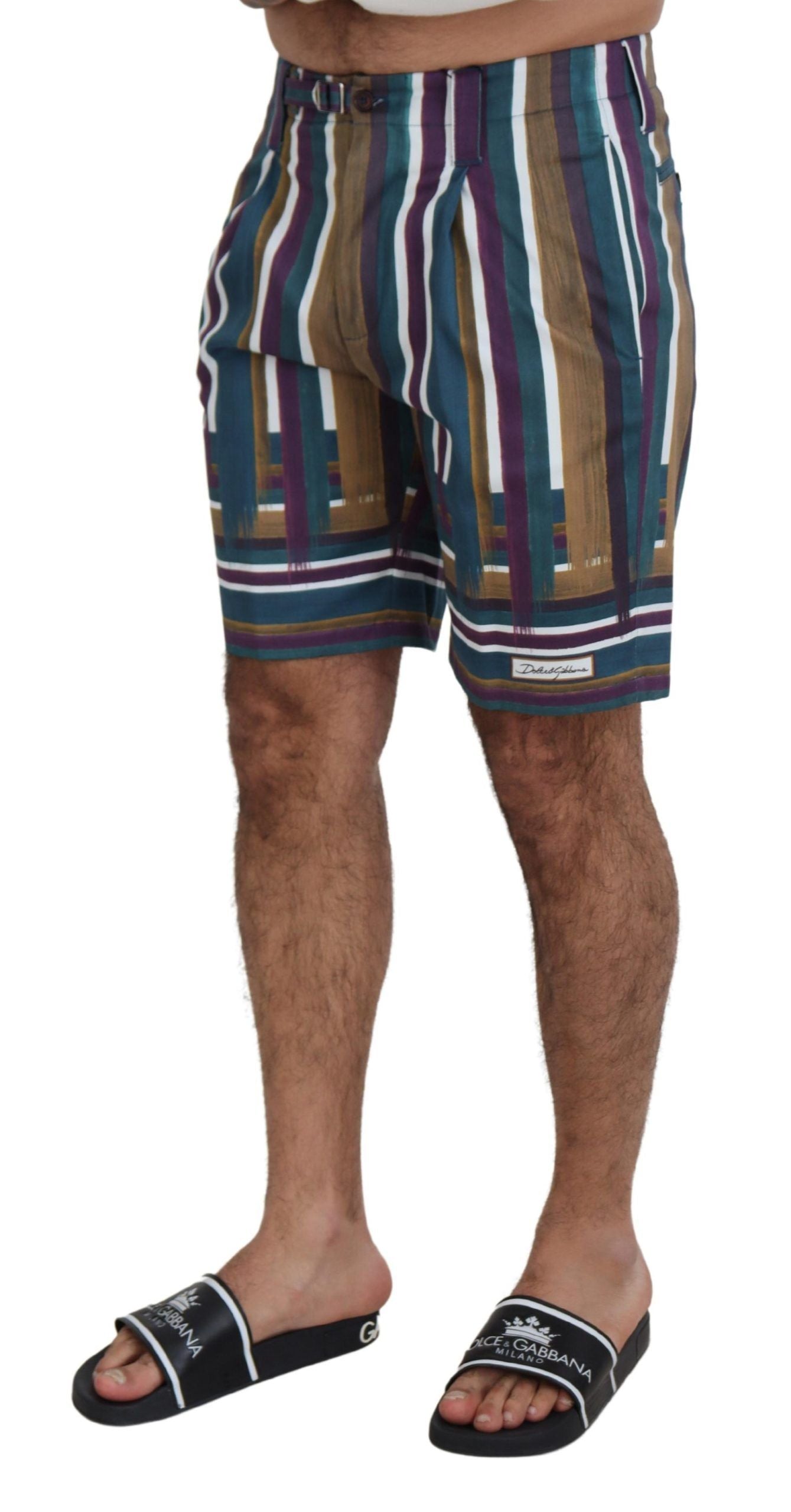 Dolce &amp; Gabbana Chic Mehrfarbige Chino-Shorts – Normale Passform