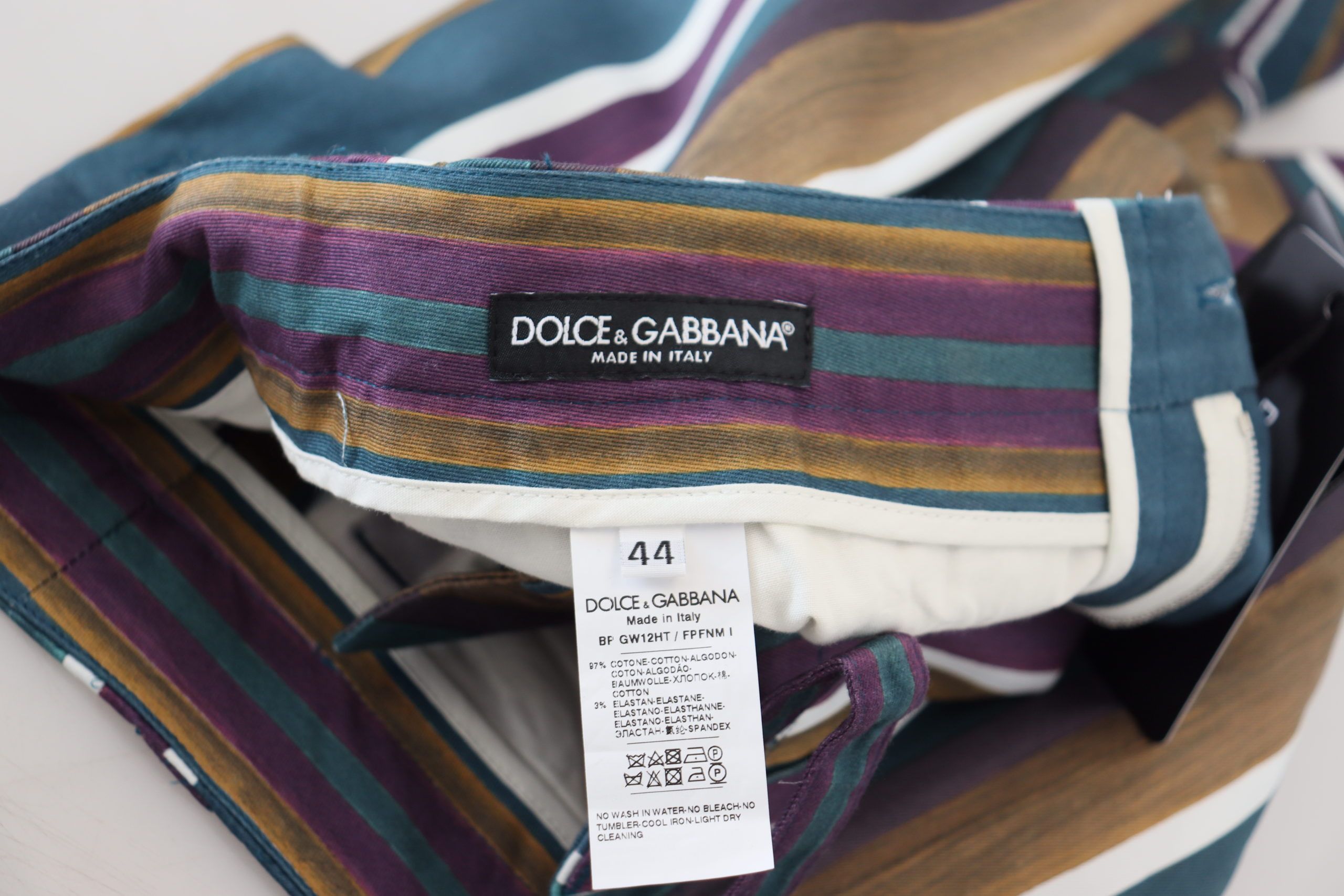 Dolce &amp; Gabbana Chic Mehrfarbige Chino-Shorts – Normale Passform