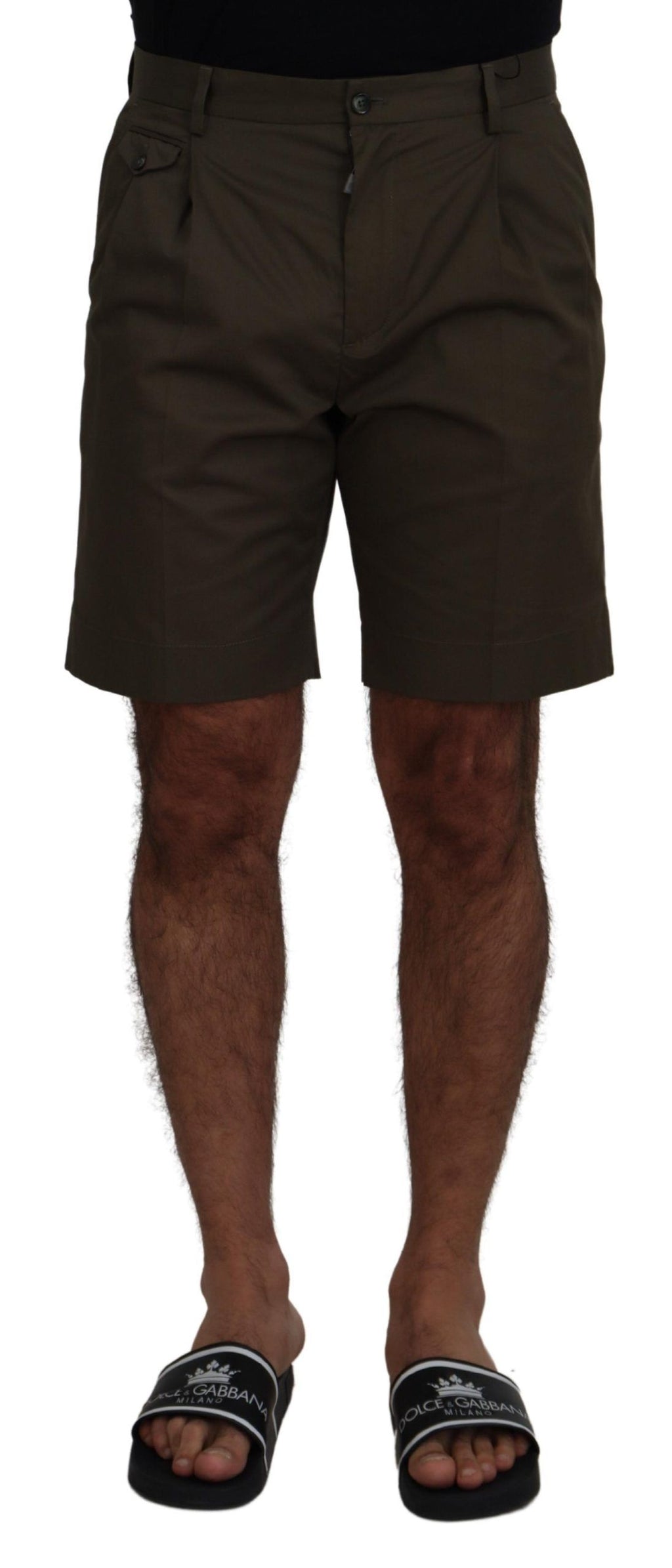 Dolce &amp; Gabbana Elegante grüne Chino-Shorts aus Baumwolle