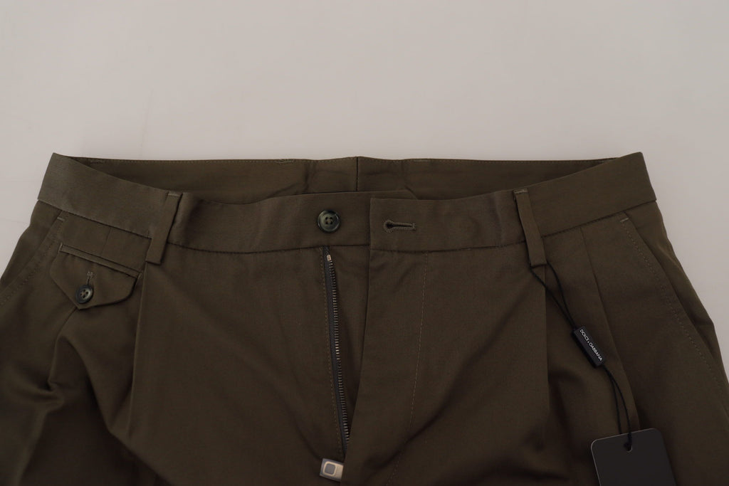 Dolce &amp; Gabbana Elegante grüne Chino-Shorts aus Baumwolle