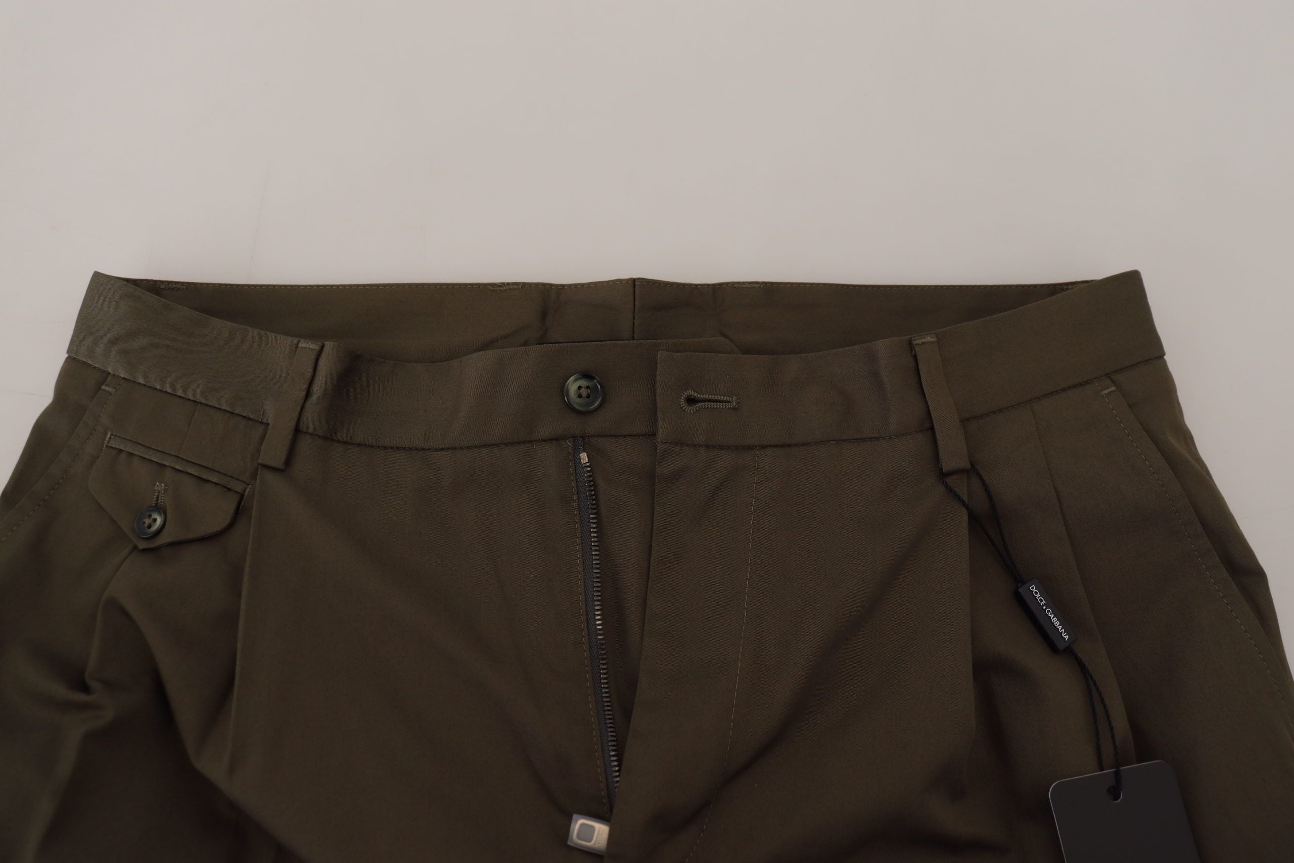 Dolce &amp; Gabbana Elegante grüne Chino-Shorts aus Baumwolle