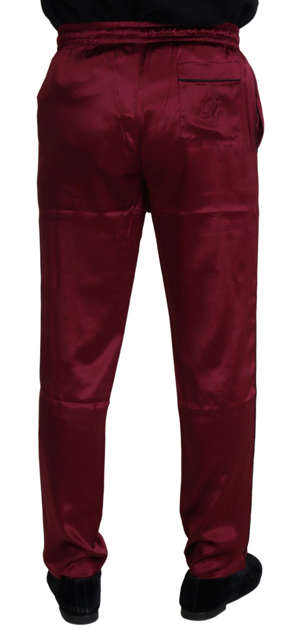 Dolce &amp; Gabbana – Loungehose aus Seide in Bordeaux