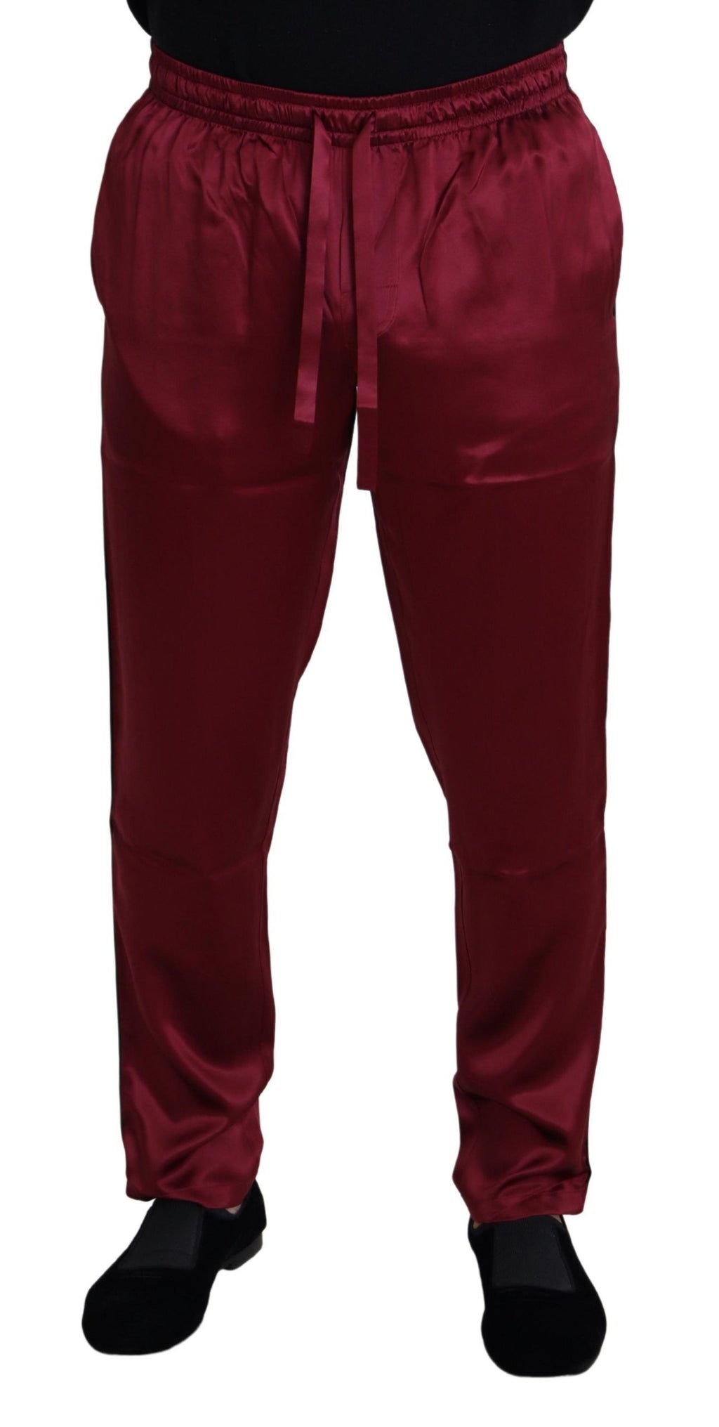Dolce &amp; Gabbana – Loungehose aus Seide in Bordeaux