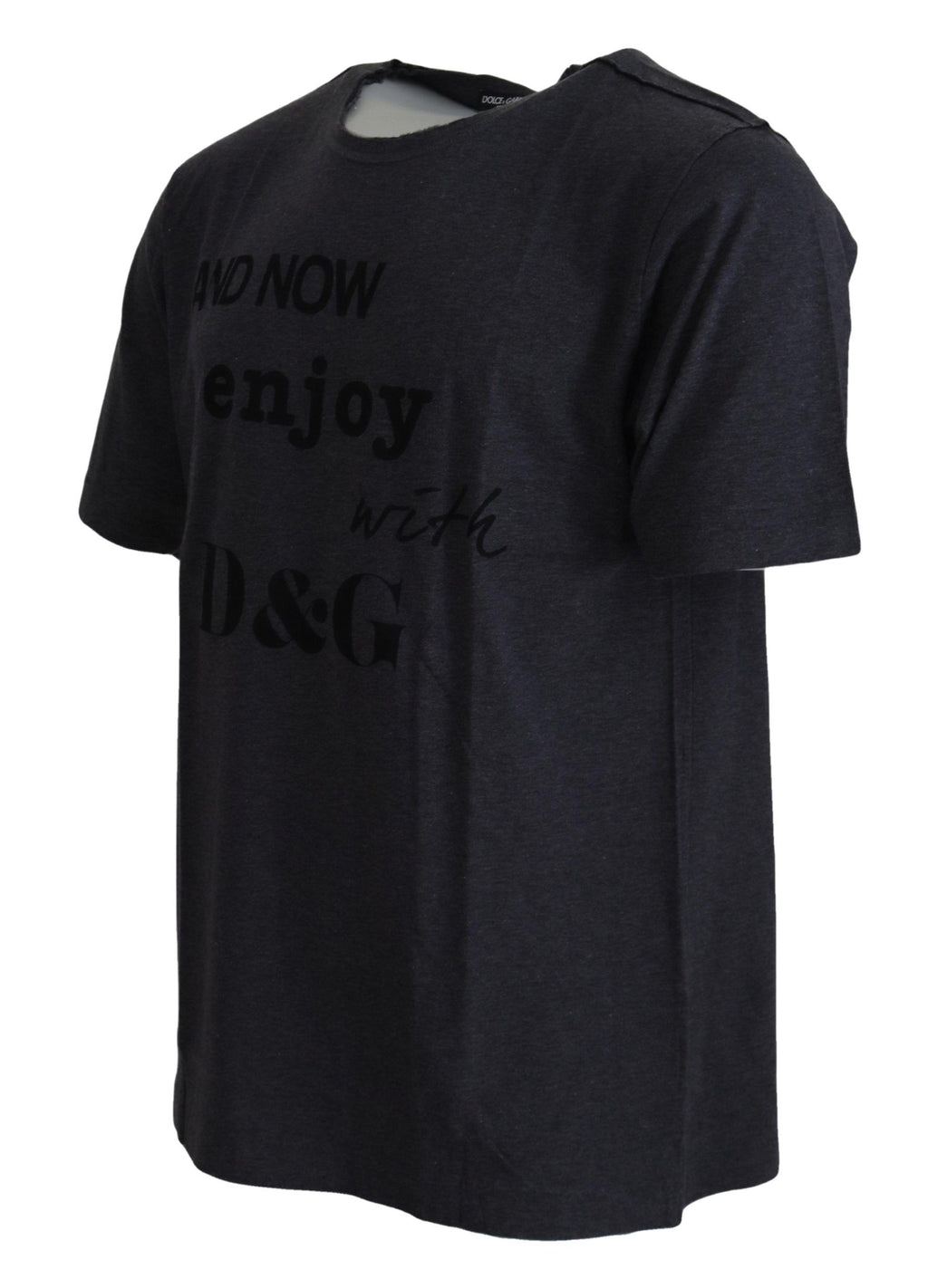 Dolce &amp; Gabbana – Elegantes T-Shirt mit Rundhalsausschnitt und grauem Motiv