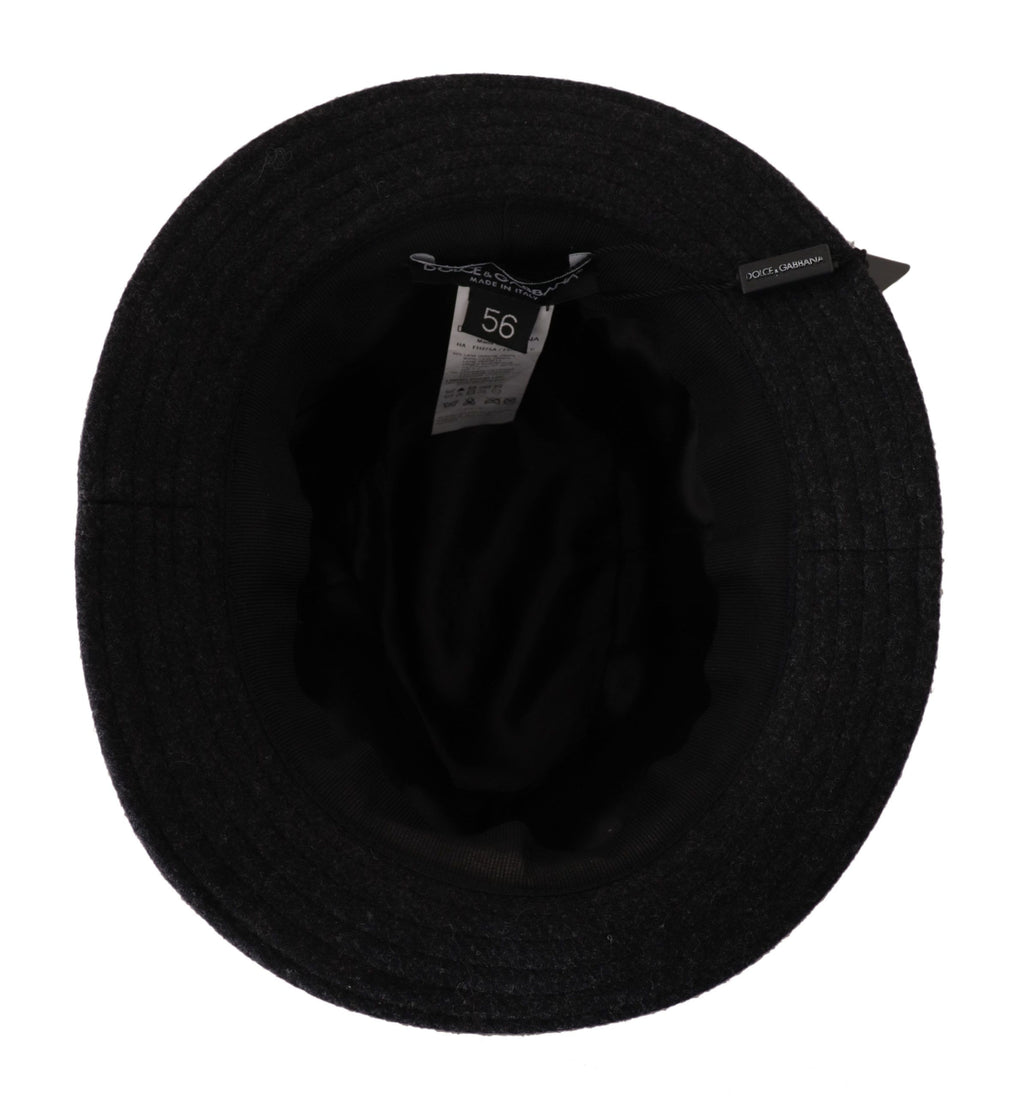 Dolce &amp; Gabbana Eleganter grauer Trilby-Hut aus Wolle und Kaschmir