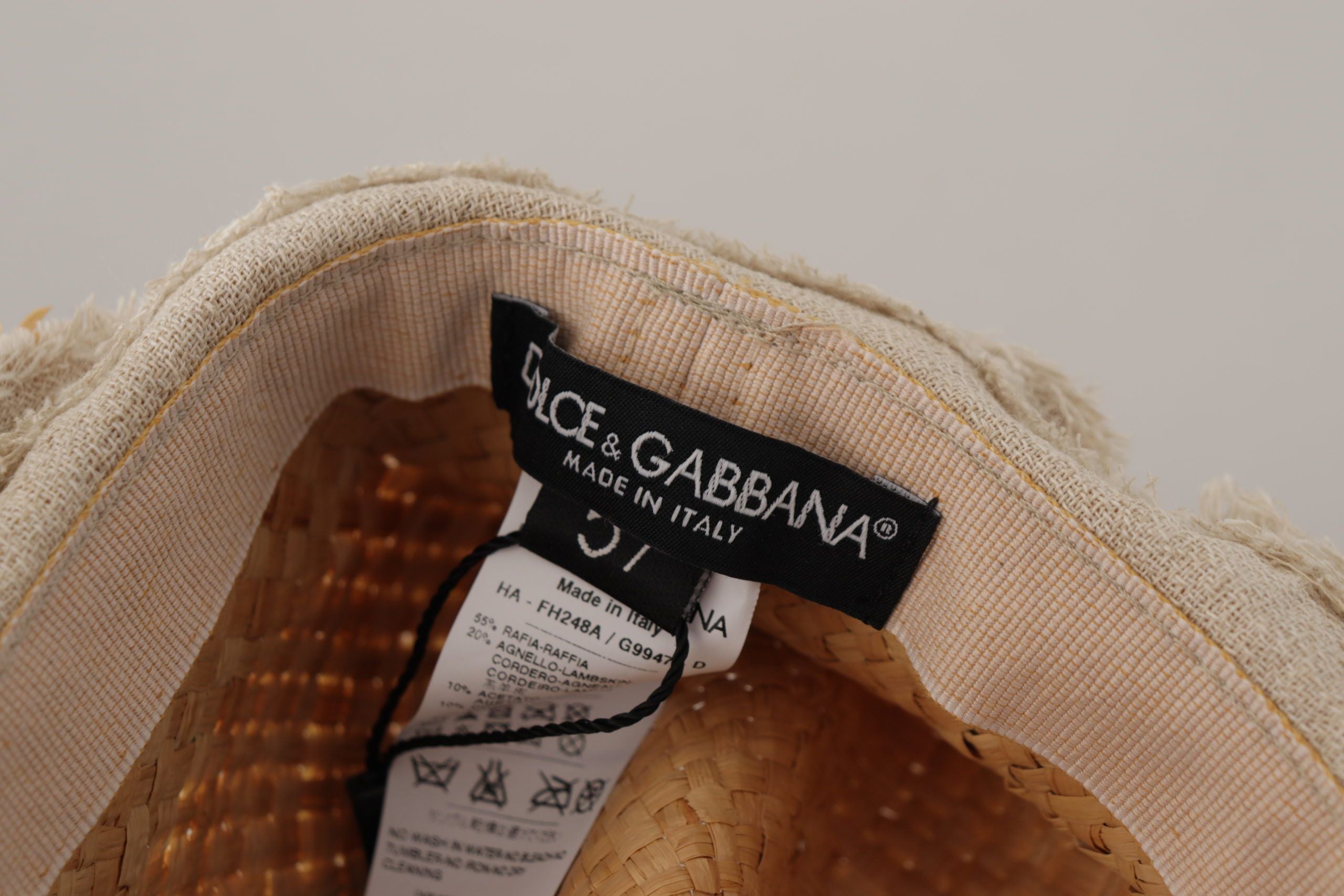 Dolce &amp; Gabbana – Schicker Fischerhut mit Blumenmuster in Sonnengelb