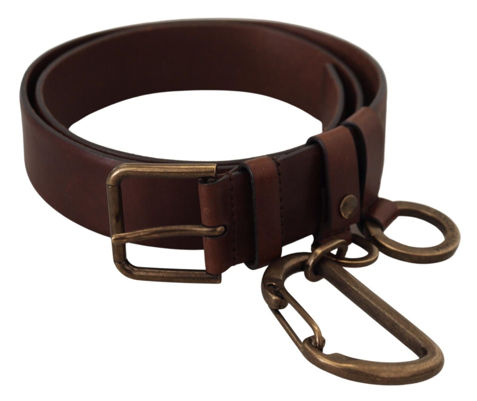 Dolce &amp; Gabbana Eleganter brauner Ledergürtel mit Metallschnalle