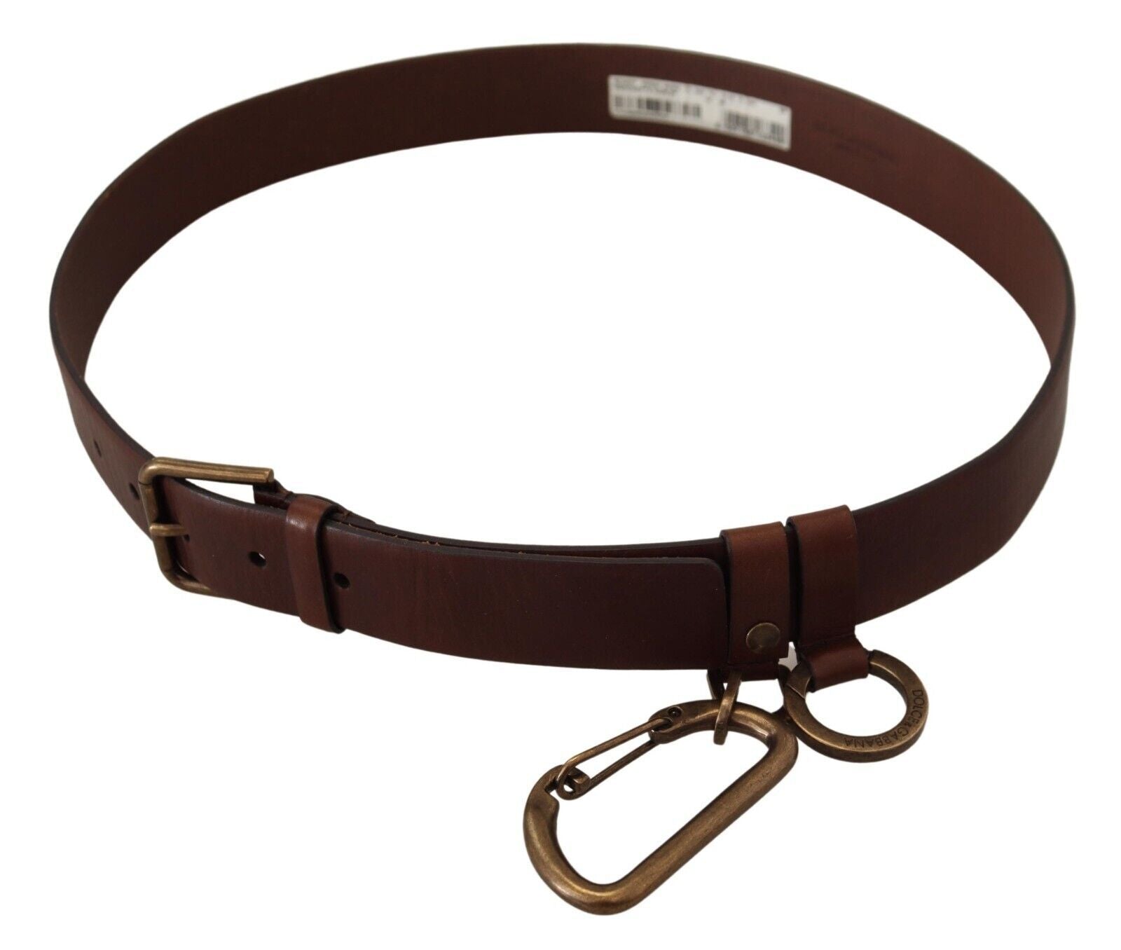 Dolce &amp; Gabbana Eleganter brauner Ledergürtel mit Metallschnalle