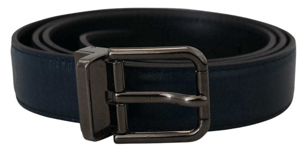 Dolce &amp; Gabbana Eleganter dunkelblauer Ledergürtel